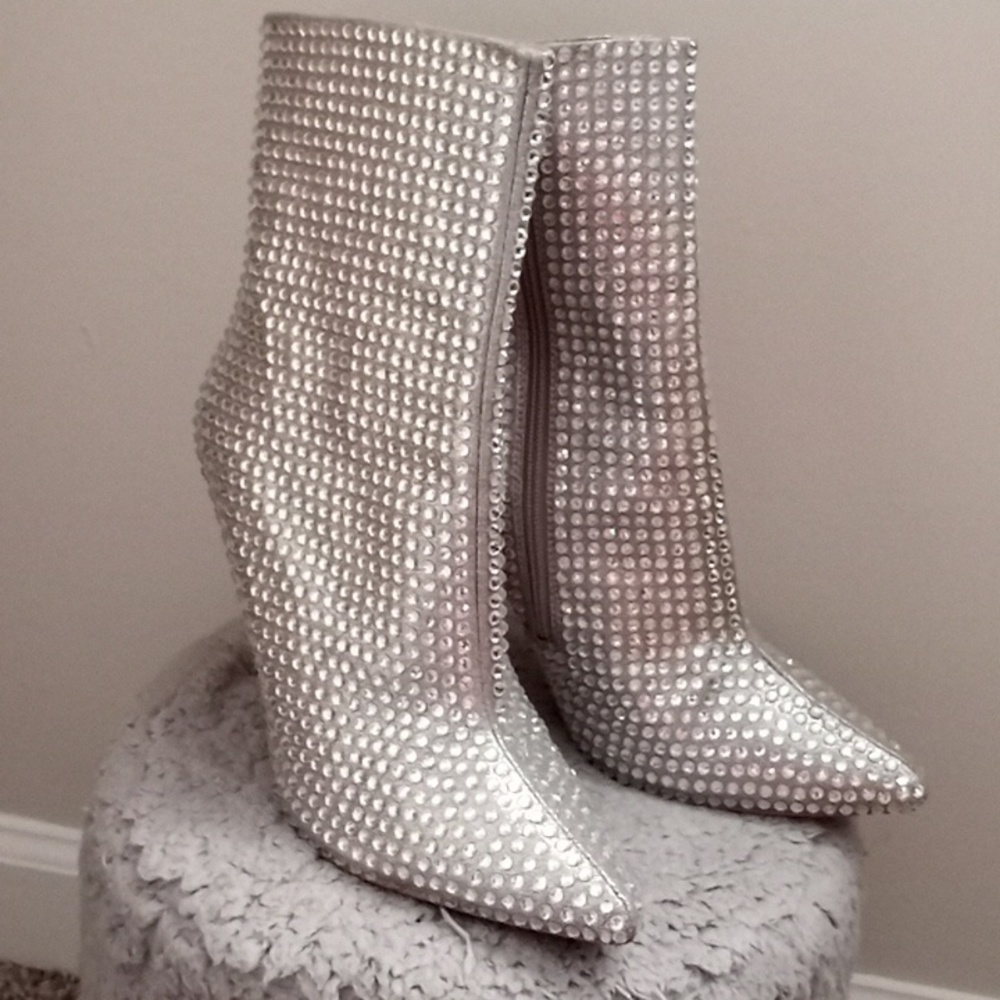 Steve Madden Winnings Rhinestone Stiletto Booties